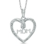 Diamond Accent Mom Heart Pendant in Sterling Silver