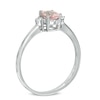 Thumbnail Image 1 of Oval Morganite and Diamond Accent Ring in 10K White Gold