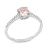 Thumbnail Image 1 of Oval Morganite and Diamond Accent Ring in 10K White Gold