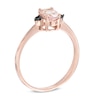 Thumbnail Image 1 of Oval Morganite and Black Diamond Accent Ring in 10K Rose Gold