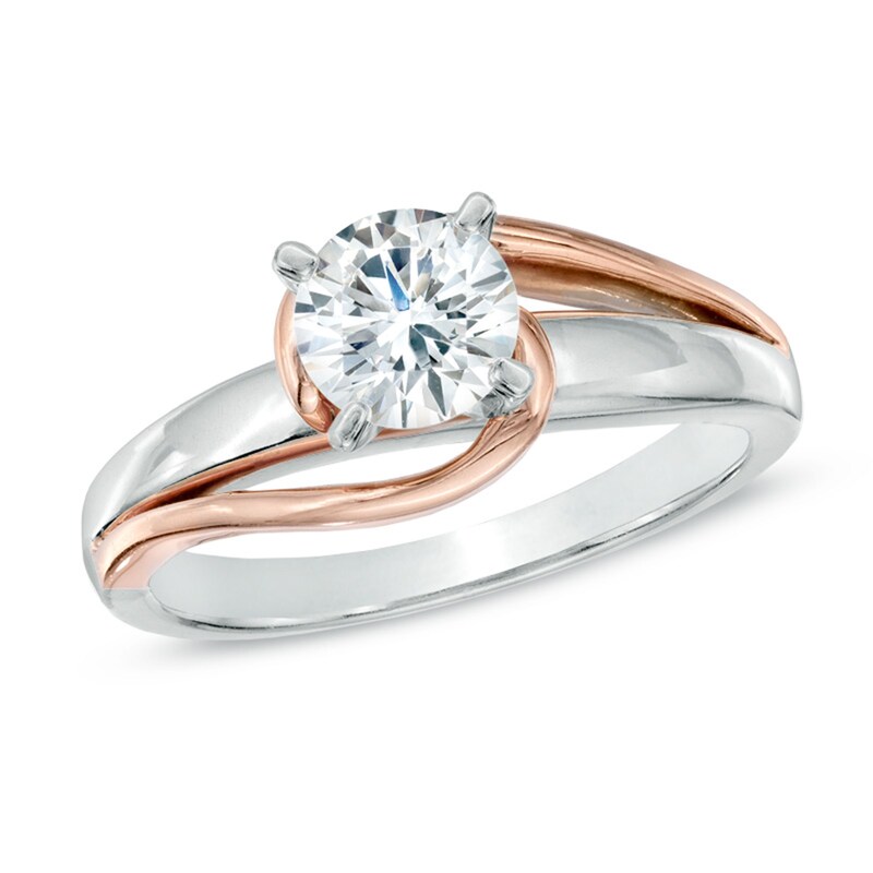 Main Image 1 of 1/4 CT. Diamond Solitaire Engagement Ring in 14K Two-Tone Gold