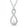 Thumbnail Image 1 of 1/6 CT. T.W. Diamond Infinity Pendant in 10K White Gold
