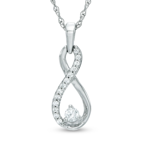 1/6 CT. T.w. Diamond Infinity Pendant in 10K White Gold