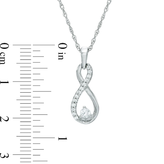 1/6 CT. T.w. Diamond Infinity Pendant in 10K White Gold