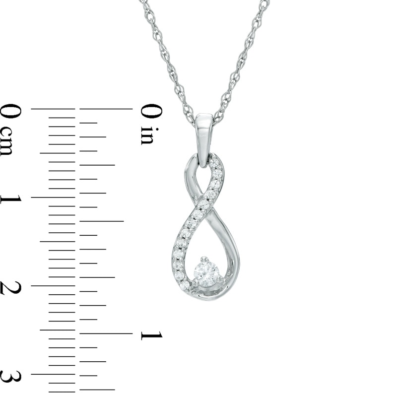 1/6 CT. T.W. Diamond Infinity Pendant in 10K White Gold