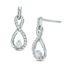 Thumbnail Image 1 of 1/5 CT. T.W. Diamond Infinity Drop Earrings in 10K White Gold