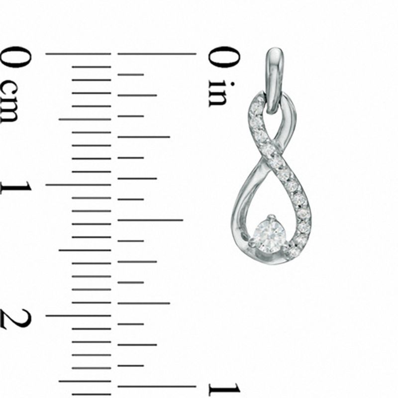 1/5 CT. T.W. Diamond Infinity Drop Earrings in 10K White Gold