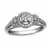 Thumbnail Image 0 of Cherished Promise Collection™ 1/3 CT. T.W. Diamond Three Stone Frame Promise Ring in 10K White Gold