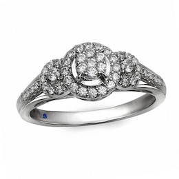 Cherished Promise Collection™ 1/3 CT. T.W. Diamond Three Stone Frame Promise Ring in 10K White Gold
