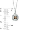 Thumbnail Image 1 of 5/8 CT. T.W. Champagne and White Diamond Double Square Frame Pendant in 14K Two-Tone Gold
