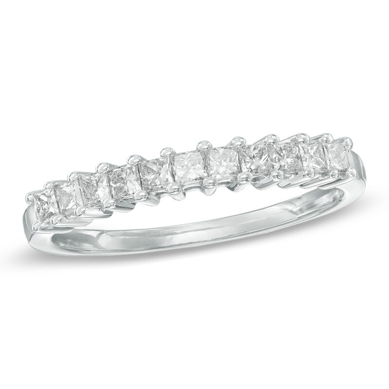 Main Image 1 of 1/2 CT. T.W. Princess-Cut Diamond Anniversary Band in 14K White Gold