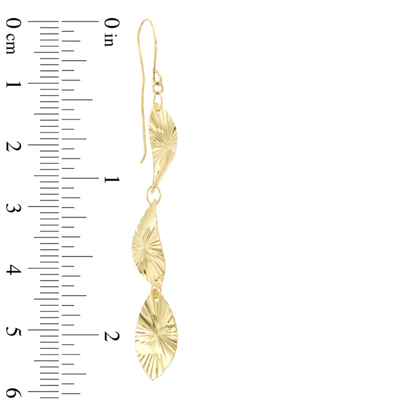 Main Image 2 of Diamond-Cut Sparkle Drop Earrings in 10K Gold