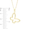 Thumbnail Image 2 of Butterfly Outline Pendant in 10K Gold - 17"