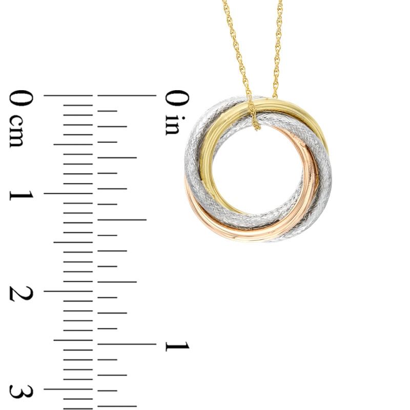 Main Image 2 of Love Knot Pendant in 10K Tri-Tone Gold