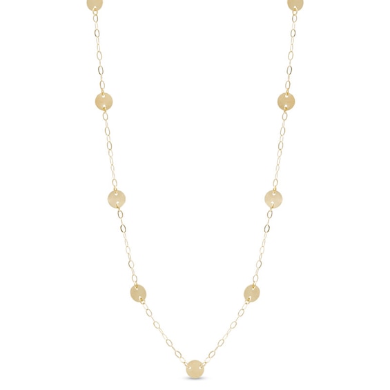 Oval Disc Necklace in 10K Gold