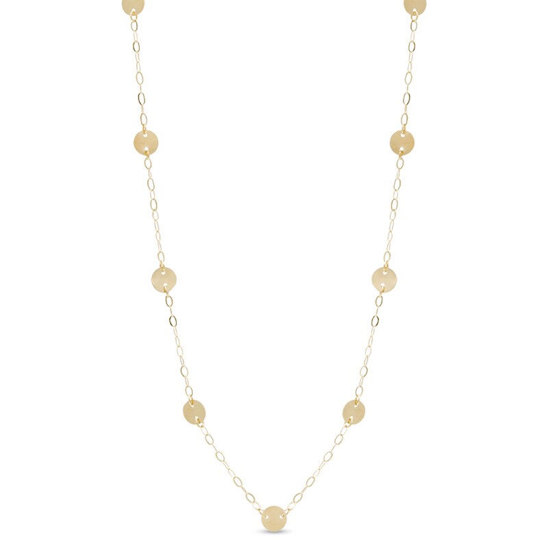 Main Image 1 of Oval Disc Necklace in 10K Gold