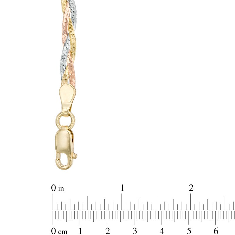Main Image 2 of Herringbone Chain Bracelet in 10K Tri-Tone Gold - 7.5"