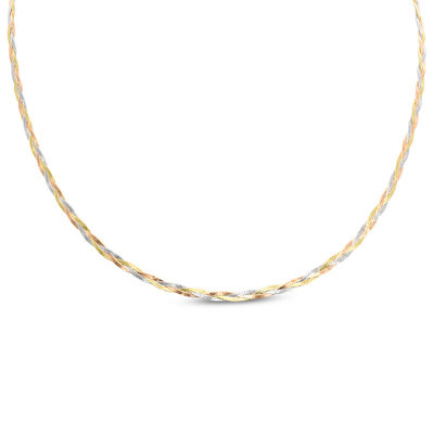 Herringbone Chain Necklace in 10K Tri 