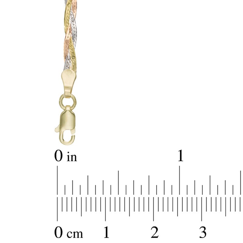 Main Image 2 of Herringbone Chain Necklace in 10K Tri-Tone Gold - 17"
