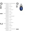 Thumbnail Image 2 of Oval Blue Sapphire and Diamond Accent Stud Earrings in 14K Gold