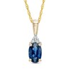 Thumbnail Image 1 of Oval Blue Sapphire and Diamond Accent Pendant in 14K Gold