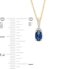 Thumbnail Image 2 of Oval Blue Sapphire and Diamond Accent Pendant in 14K Gold