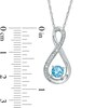 Thumbnail Image 1 of 5.0mm Blue Topaz and Diamond Accent Infinity Pendant in Sterling Silver