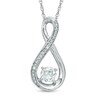 Thumbnail Image 1 of 5.0mm Lab-Created White Sapphire and Diamond Accent Infinity Pendant in Sterling Silver