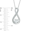 Thumbnail Image 1 of 5.0mm Lab-Created White Sapphire and Diamond Accent Infinity Pendant in Sterling Silver