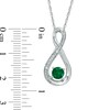 Thumbnail Image 2 of 5.0mm Lab-Created Emerald and Diamond Accent Infinity Pendant in Sterling Silver