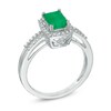 Thumbnail Image 1 of Emerald-Cut Emerald and 1/4 CT. T.W. Diamond Frame Ring in 14K White Gold