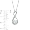 Thumbnail Image 2 of 5.0mm Heart-Shaped Lab-Created White Sapphire and Diamond Accent Infinity Heart "MOM" Pendant in Sterling Silver