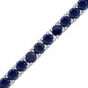 Thumbnail Image 1 of Lab-Created Blue Sapphire Tennis Bracelet in Sterling Silver - 7.5"