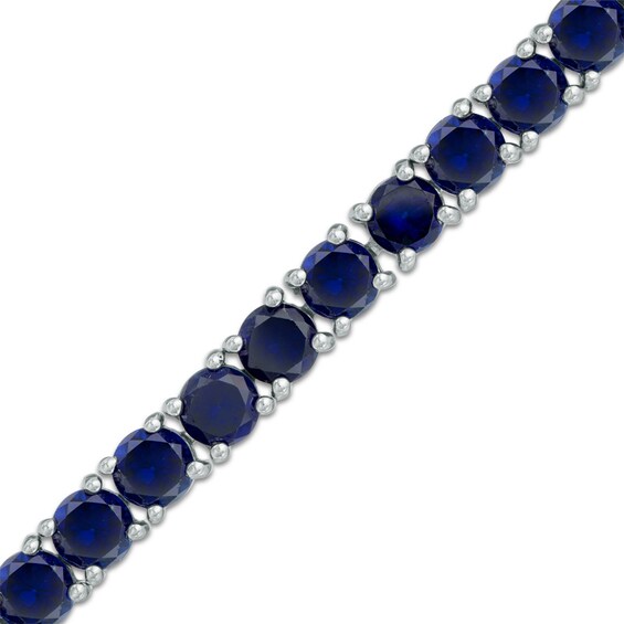 Lab-Created Blue Sapphire Tennis Bracelet in Sterling Silver - 7.5"