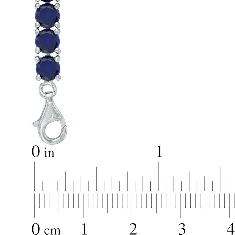 Lab-Created Blue Sapphire Tennis Bracelet in Sterling Silver - 7.5"