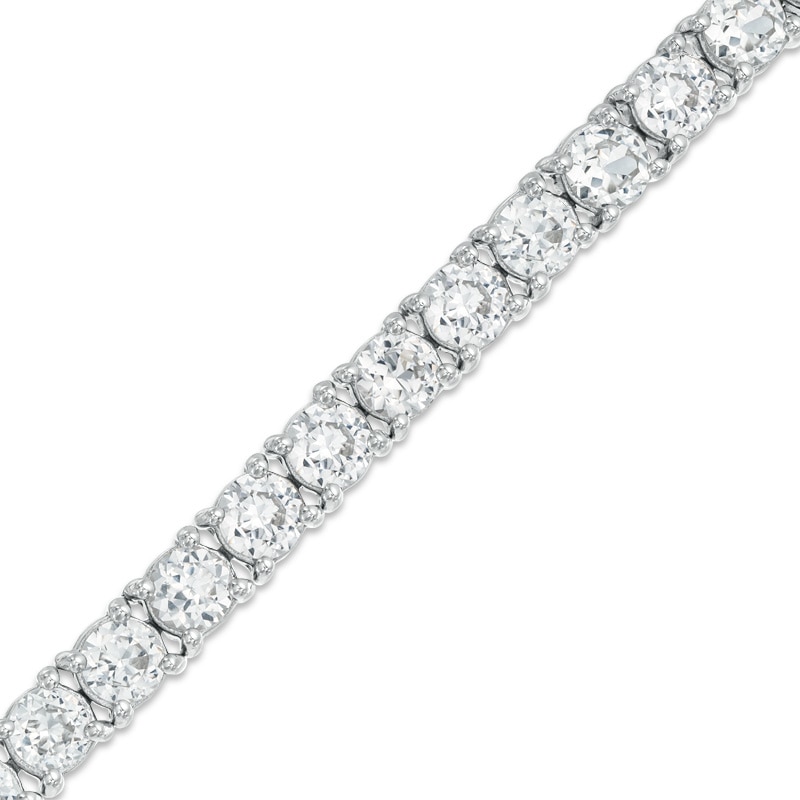 Lab-Created White Sapphire Tennis Bracelet in Sterling Silver - 7.5"