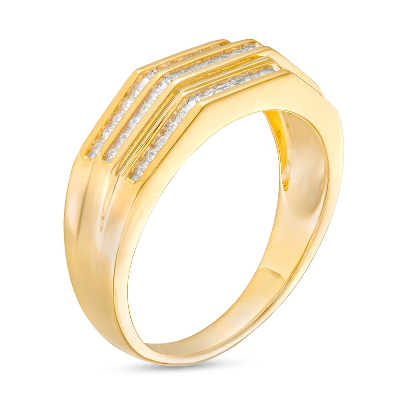 Main Image 3 of 1/4 CT. T.W. Diamond Wedding Band in 10K Gold