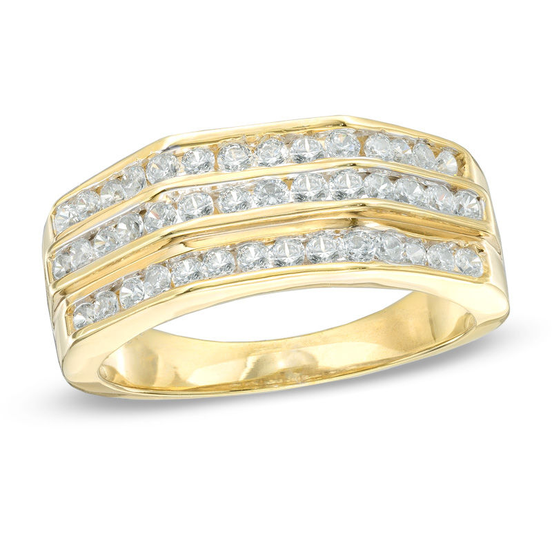 Men s 1 CT. T.W. Diamond Wedding Band in 10K Gold Zales