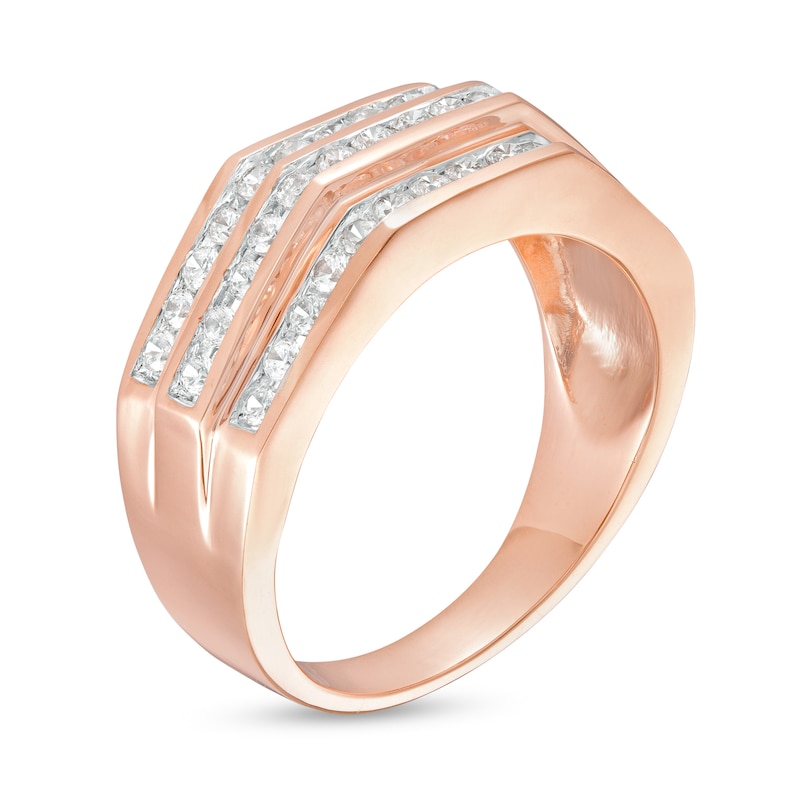 Men's 1 CT. T.W. Diamond Wedding Band in 10K Rose Gold