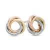 Thumbnail Image 1 of Love Knot Stud Earrings in 10K Tri-Tone Gold