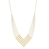 Thumbnail Image 1 of Woven Bead Chevron Necklace in 10K Gold