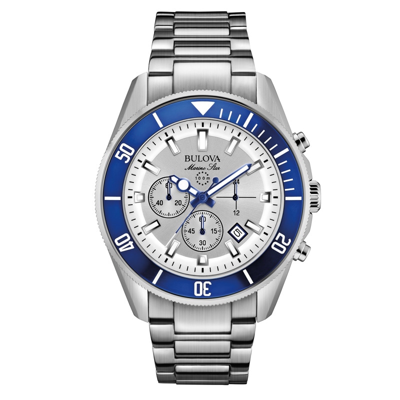 Main Image 1 of Men's Bulova Marine Star Chronograph Watch with White Dial (Model: 98B204)