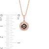 Thumbnail Image 1 of 5.0mm Smoky Quartz and Diamond Accent Frame Pendant in 10K Rose Gold