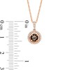 Thumbnail Image 2 of 5.0mm Smoky Quartz and Diamond Accent Frame Pendant in 10K Rose Gold