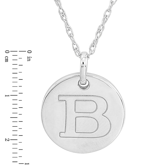 Personality Charms "B" Initial Charm Disk Starter Pendant in Sterling Silver