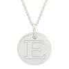 Thumbnail Image 0 of Personality Charms "E" Initial Charm Disk Starter Pendant in Sterling Silver