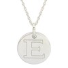 Thumbnail Image 1 of Personality Charms "E" Initial Charm Disk Starter Pendant in Sterling Silver