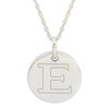 Thumbnail Image 0 of Personality Charms "E" Initial Charm Disk Starter Pendant in Sterling Silver