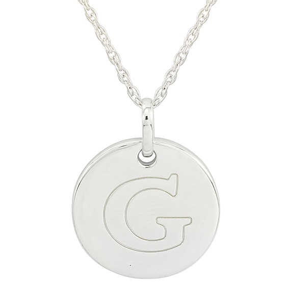 Personality Charms "G" Initial Charm Disk Starter Pendant in Sterling Silver