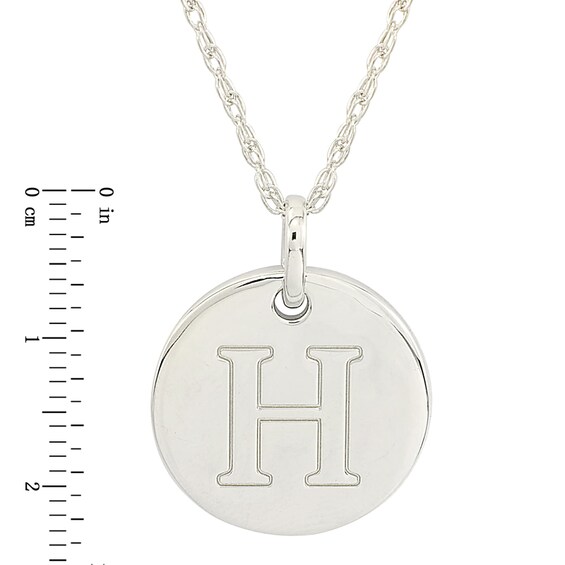 Personality Charms "H" Initial Charm Disk Starter Pendant in Sterling Silver